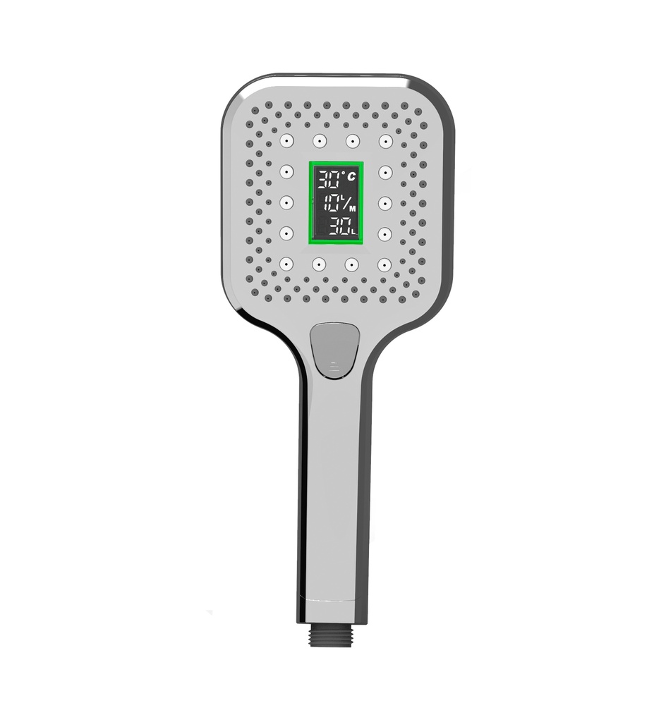 Suihkukahva lämpötila- ja kulutusnäytöllä