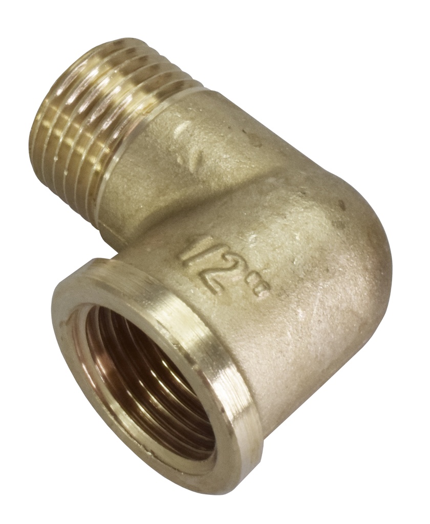 Piippukulma 1/2" sisäkierre-ulkokierre messinkiä