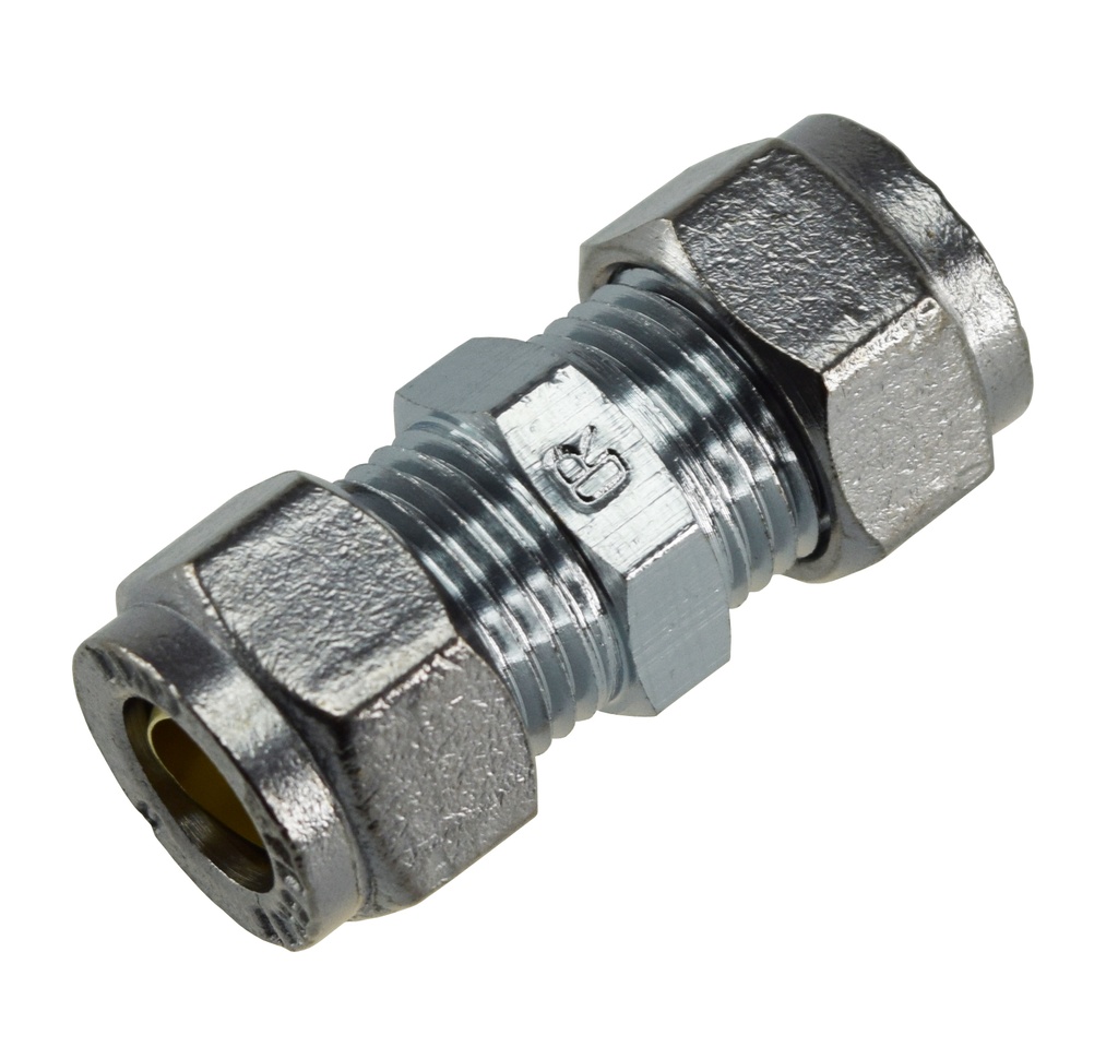 Puserrusväliliitin 15-15 kromattu STF