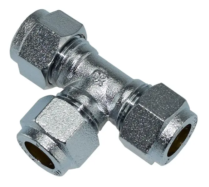 Puserrusliitin T-haara 10 kromattu STF