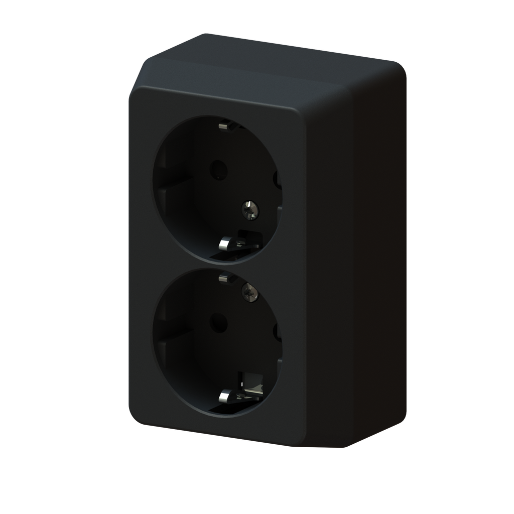 Pistorasia HIILI 2-os pinta maadoitettu IP20 RL 