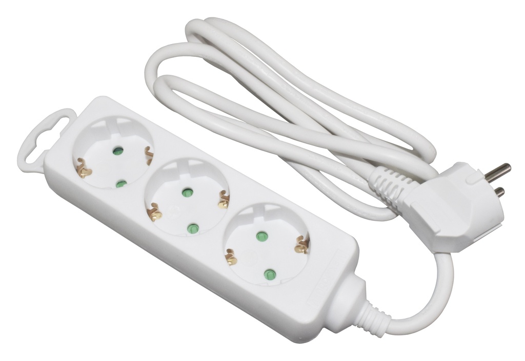 Jatkojohto 3-osainen 1,5 m maadoitettu