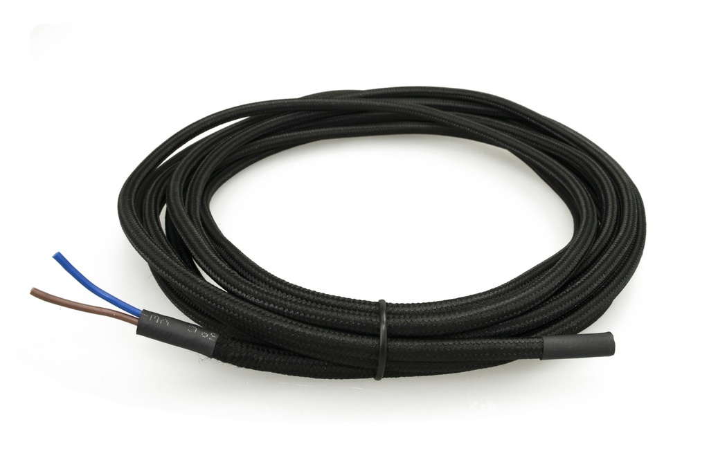 Asennuskaapeli kangaspäällysteinen 2x0.75 5 m musta