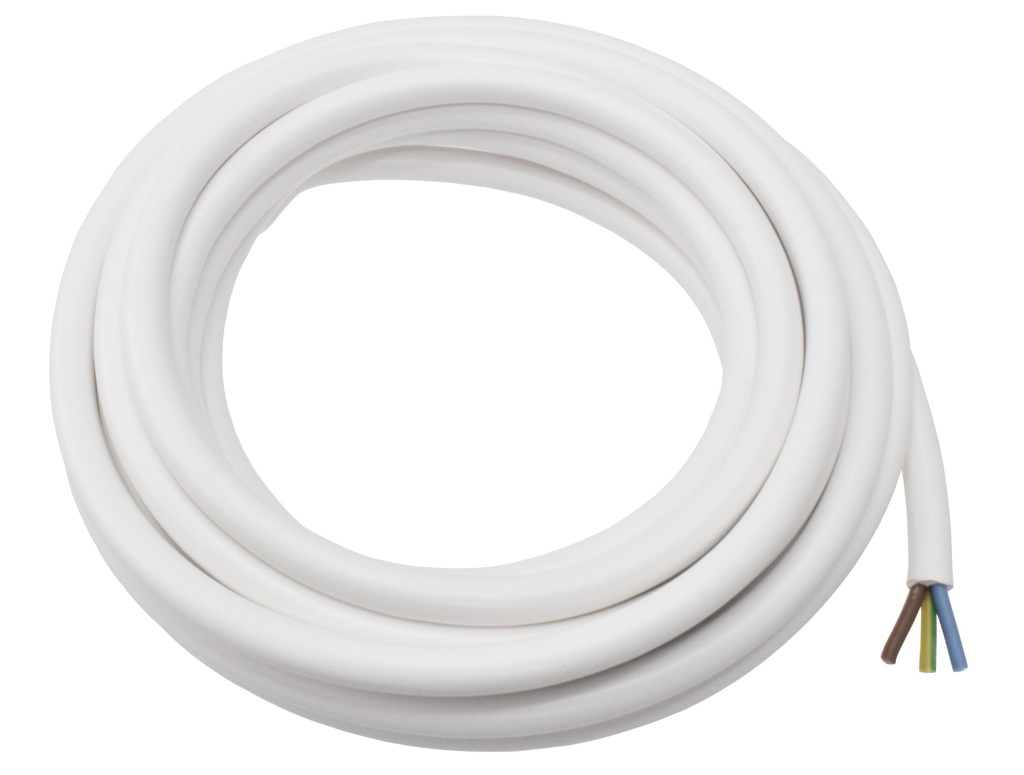 Asennuskaapeli MSK 3x1,5 5 m valkoinen