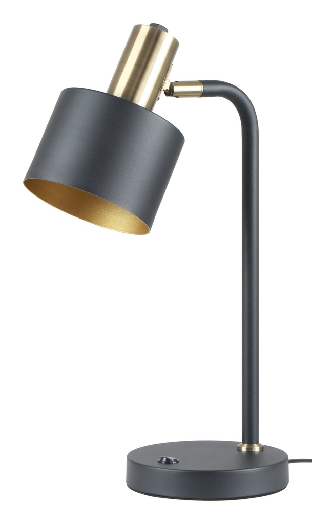 Pöytävalaisin E27 musta/harjattu messinki