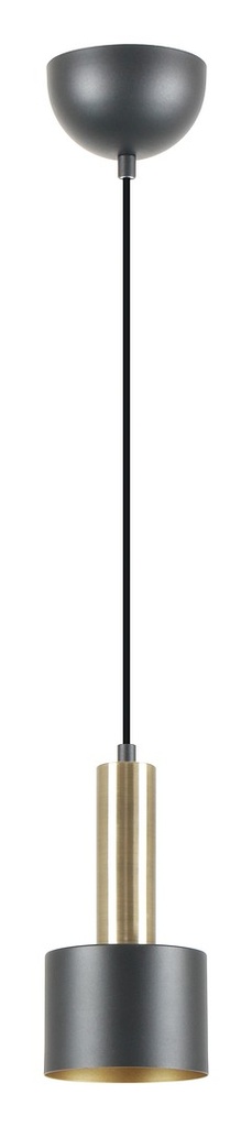 Ripustusvalaisin E27 musta/harjattu messinki