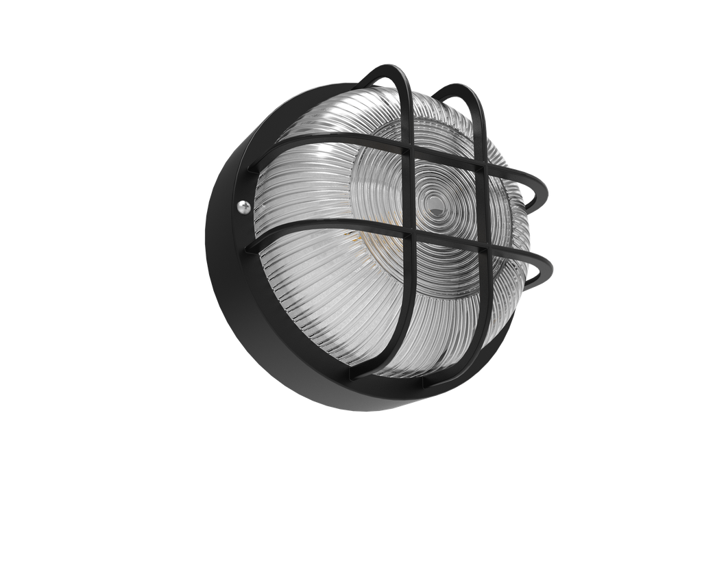 Laivavalaisin pyöreä E27 IP44 musta