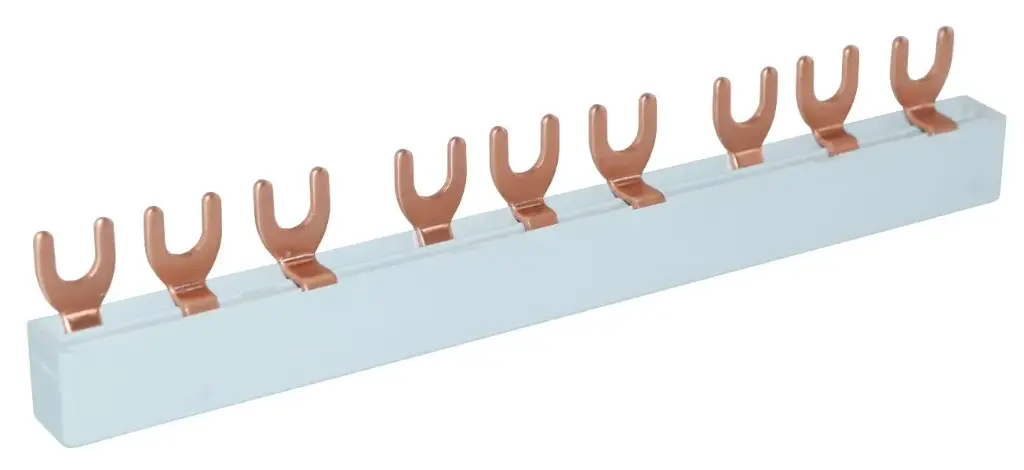 Virtakisko 3-vaihe 9 moduulia haarukka 3P 10 mm²