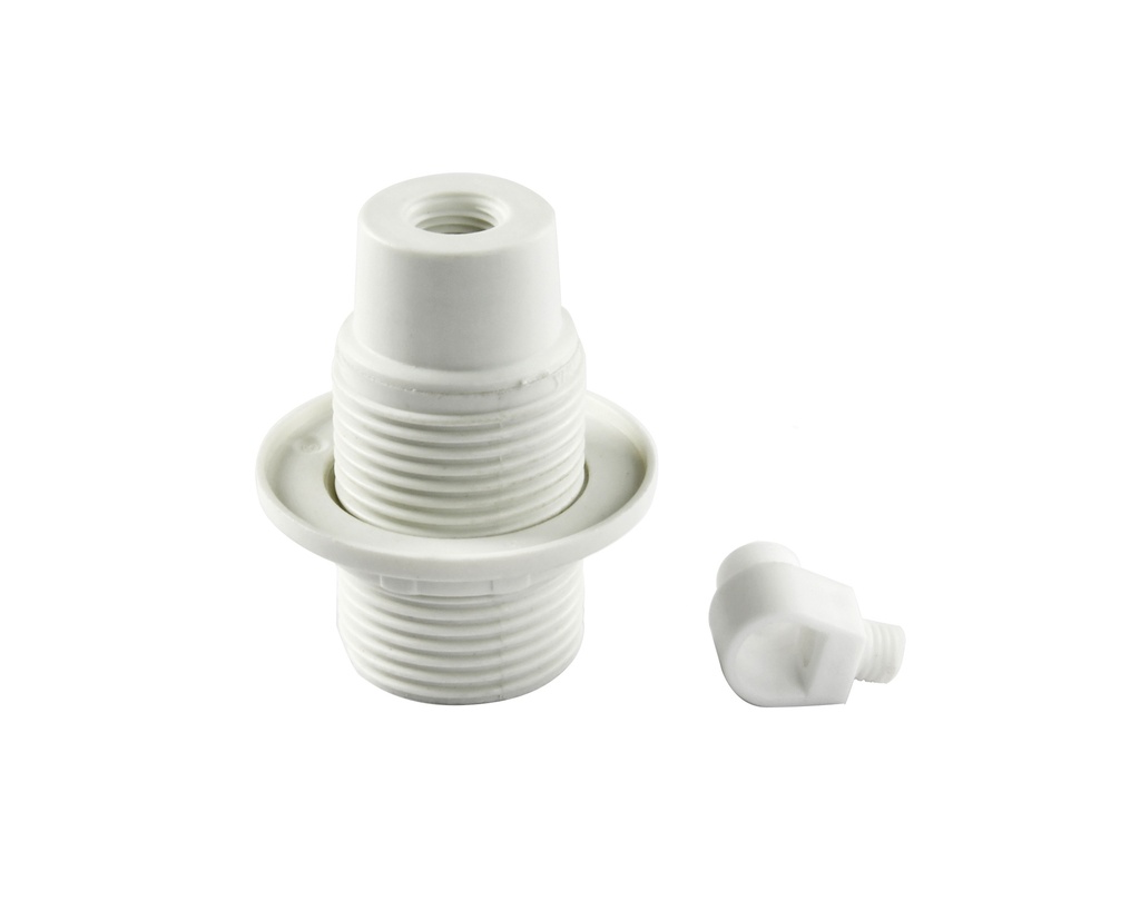 Lampunpidin E14 kierteellä ja laipalla valkoinen