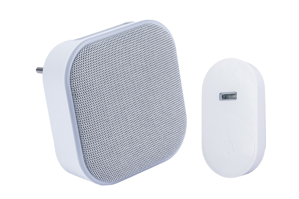 Ovikello langaton valkoinen 230V kineettinen