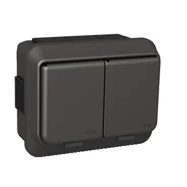 Pistorasia Schneider Exxact 2-os pinta IP44 antrasiitti