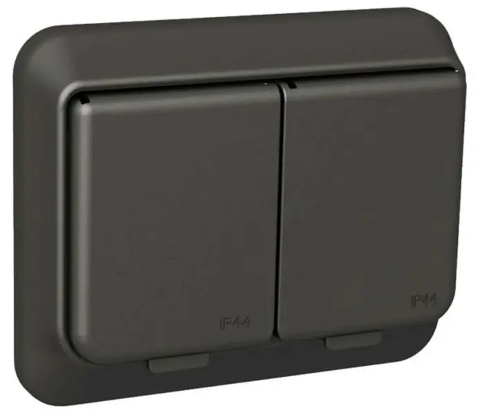 Pistorasia Schneider Exxact 2-os uppo IP44 antrasiitti