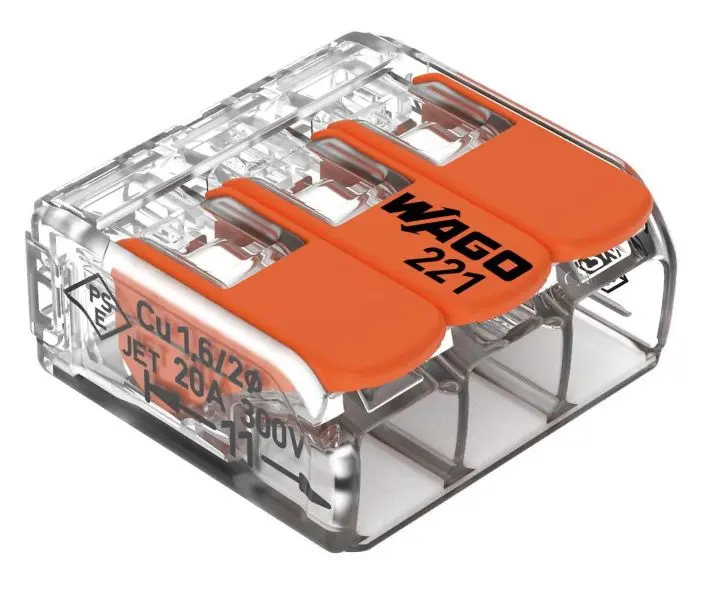Wago vipuliitin 3-napainen 0.14-4 mm² 12 kpl