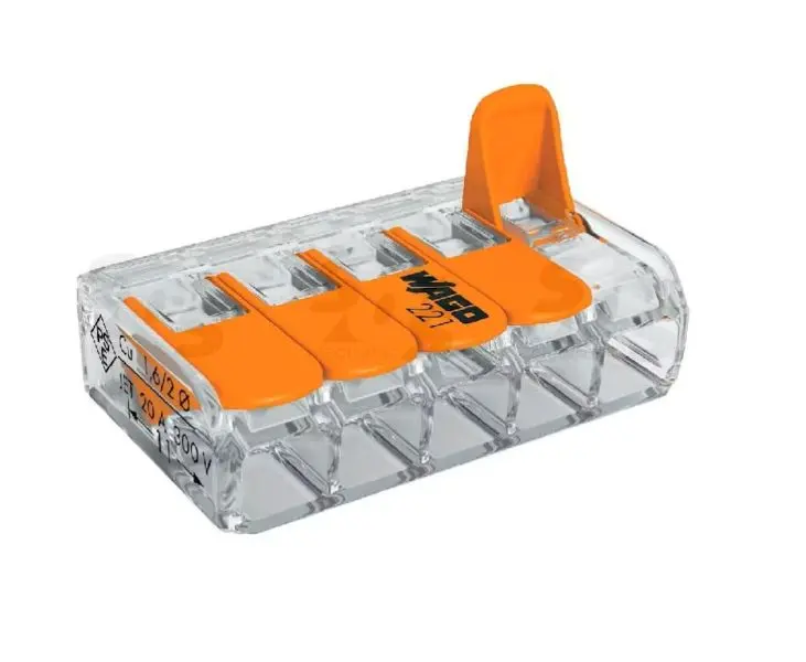 Wago vipuliitin 5-napainen 0.14-4 mm² 8 kpl