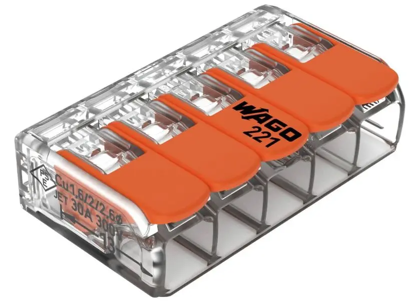 Wago vipuliitin 5-napainen 0.5-6mm² 6 kpl