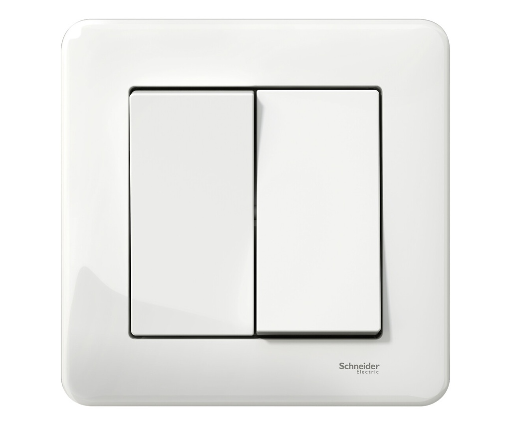 Kytkin Schneider Exxact 5 kruunu uppo IP44 valkoinen