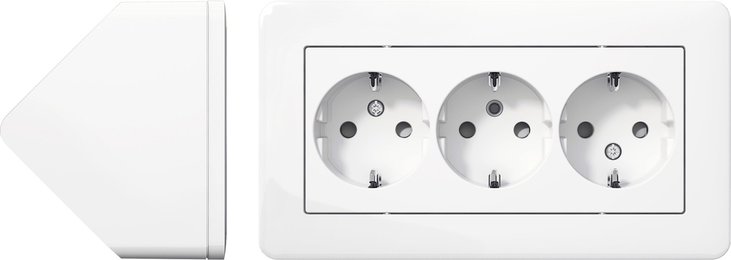 Kulmapistorasia Schneider Exxact 3-os valkoinen