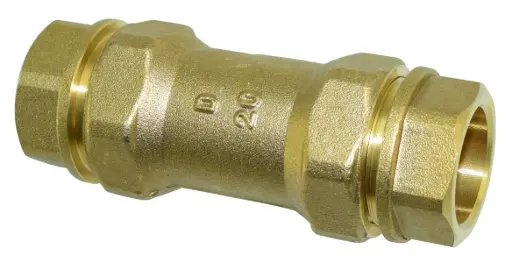 [5196] Liitin muovi-muovi 20-20 messinki