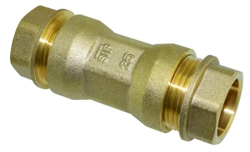 [5197] Liitin muovi-muovi 25-25 messinki