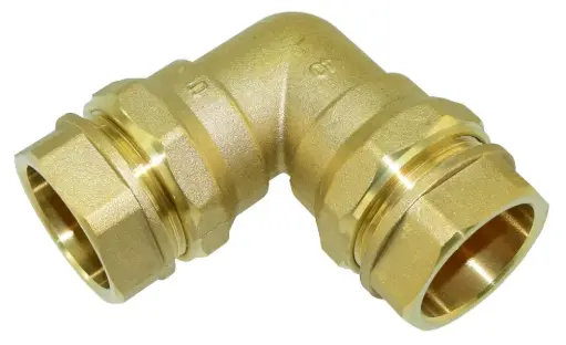 [5218] Liitin kulma 90° 40 mm muoviputkelle messinki