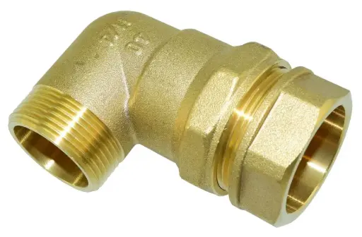 [5224] Kulmaliitin muovi-rauta 1 ¼"-40 ulkokierre messinki