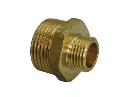 [5497] Supistuskaksoisnippa 1" - 1/2" messinki