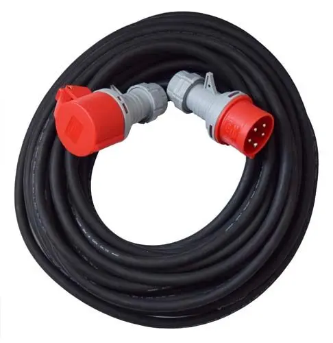 [27521] Jatkojohto 5x2.5H07RN-F 16A 20 m IP44 vaihevaihdin 