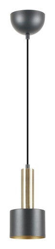 [48133] Ripustusvalaisin E27 musta/harjattu messinki