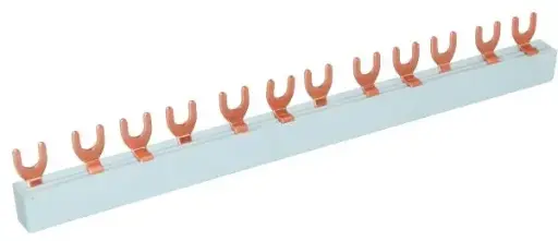 [90338] Virtakisko 3-vaihe 12 moduulia haarukka 3P 10 mm²