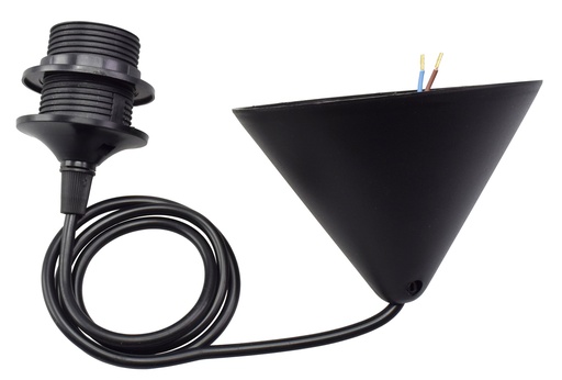 [94052] Ripustusjohto laipalla E27 1 m musta