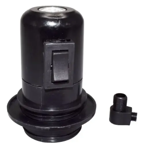 [94418] Lampunpidin valokytkimellä E27 musta