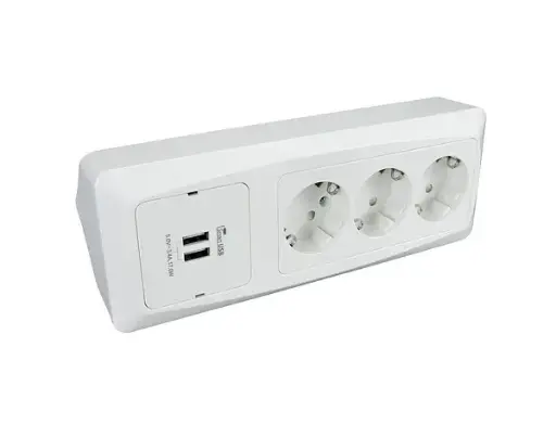 [96325] Pistorasia 3-os+USB kulma