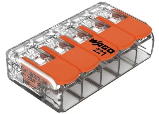 [60473968] Wago vipuliitin 5-napainen 0.5-6mm² 6 kpl