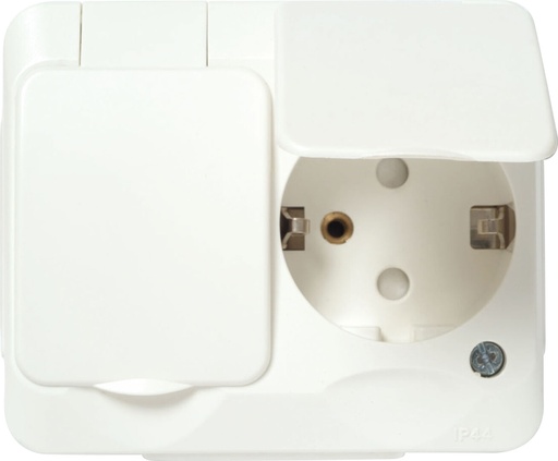 [WDE007785] Maadoitettu pistorasia 2-os pinta IP44